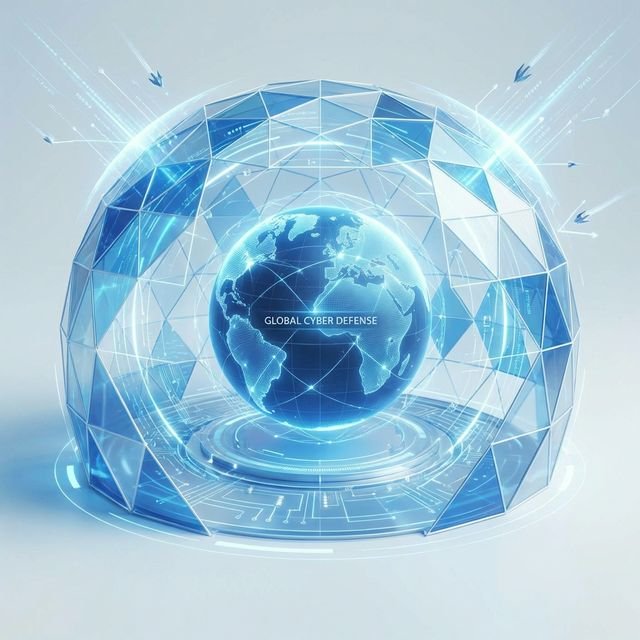 Digital shield icon representing cybersecurity protection