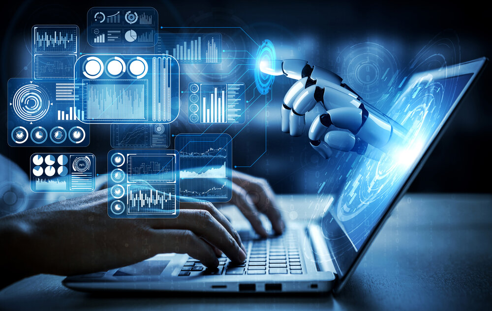 Future artificial intelligence robot and cyborg.
